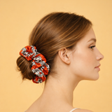 Red Tiger Silk Scrunchie